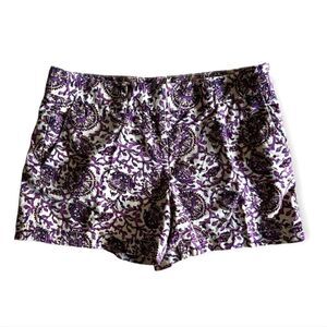 LOFT paisley print purple off whiteLightweight, breathable, & super cute shorts